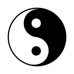 Yin Yang Symbol - Black & White Vector Icon