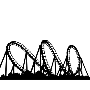 Roller Coaster Silhouette - Minimalist Design