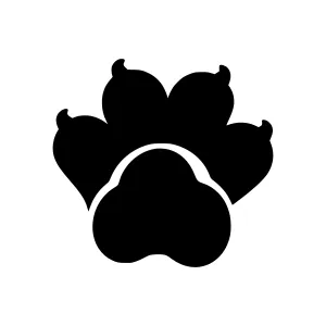 Black Paw Print Icon - Vector Graphic