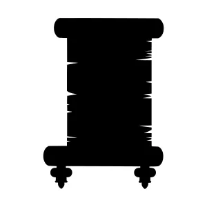 Vintage Scroll Icon - Silhouette Design