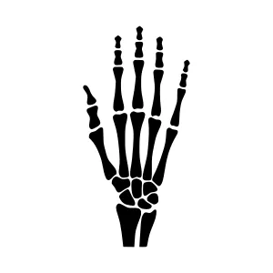 Black Hand Skeleton Illustration