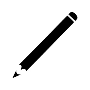Black Pencil Icon - Simple Line Art