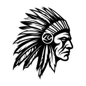 Native American Warrior Head Silhouette