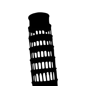 Silhouette Tower Pisa Italy Vector Graphic