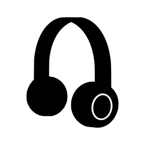 Black Headphones Icon - Simple Vector Illustration
