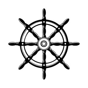 Vintage Ship Wheel Illustration