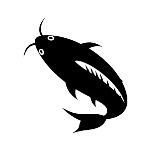 Black Koi Fish Vector Illustration