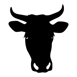 Black Bull Silhouette Vector Illustration