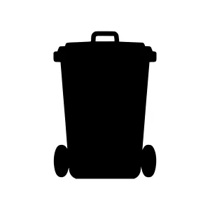 Black Trash Can Icon - Simple Silhouette
