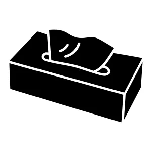 Black Tissue Box Icon - Minimalist Vector Illustration