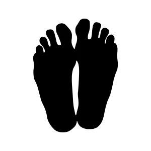 Silhouette Footprints on White Background