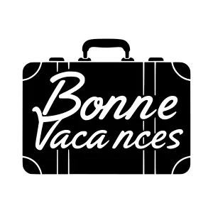 Vintage Suitcase - Bonne Vacances Typography