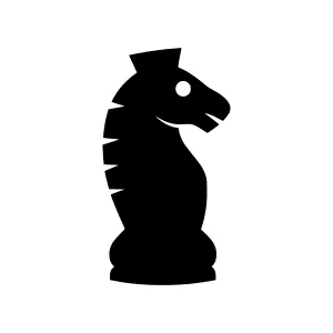 Chess Knight Silhouette Vector Icon