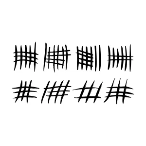 Black Line Counting Marks - Abstract Graphic