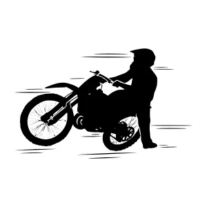 Silhouette Motorcycle Rider - Offroad Adventure