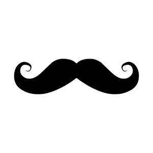 Black Mustache Icon - Vector Illustration
