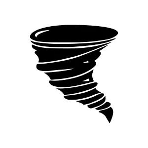 Black Tornado Silhouette Icon