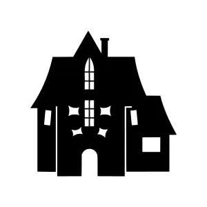Black Silhouette House Icon - Vector Illustration