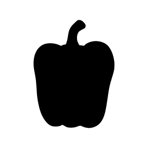 Pepper Silhouette Icon - Black on White