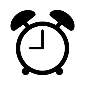 Alarm Clock Icon - Black Outline