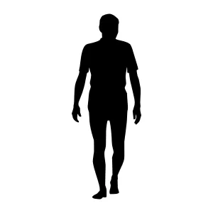 Silhouette Man Walking - Black Outline