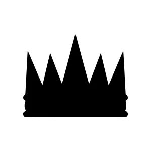 Black Crown Icon - Minimalist Vector Illustration