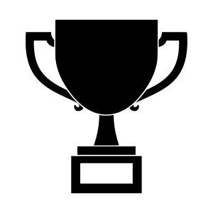 Black Trophy Icon - Vector Illustration