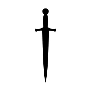 Black Sword Silhouette - Minimalist Vector Icon