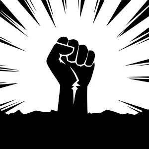 Fist Raising - Dynamic Action Illustration