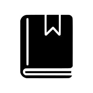 Book Icon - Black & White Outline