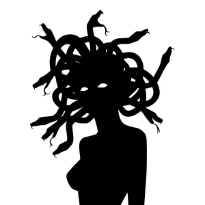Medusa Silhouette - Mythological Snake Woman