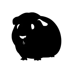 Cute Guinea Pig Silhouette Vector Illustration