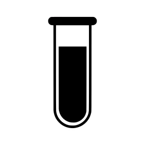 Test Tube Icon - Black on White