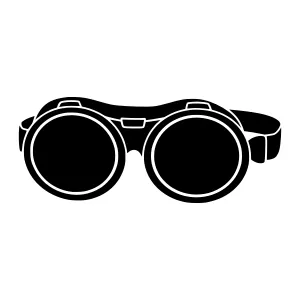 Black Welding Goggles Silhouette Vector Illustration
