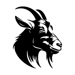 Black Goat Head Silhouette Vector Illustration