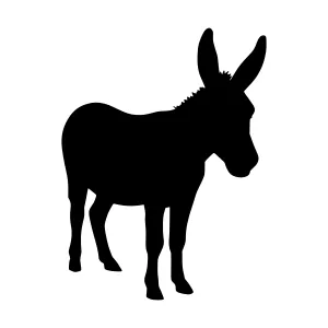 Black Donkey Silhouette - Simple Animal Graphic