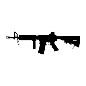 Black Silhouette Rifle Vector Illustration