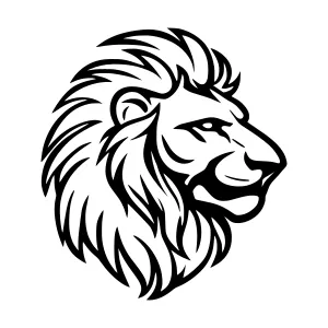 Lion Tribal Head Silhouette Vector Art