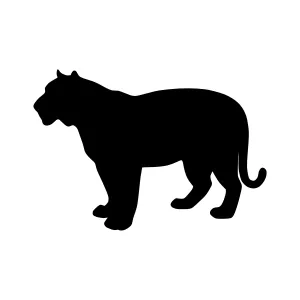 Silhouette Tiger Graphic - Black Animal Vector