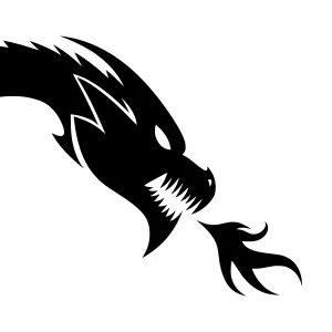 Black Dragon Silhouette Vector Graphic