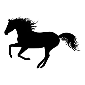 Silhouette Horse Running - Black Vector Graphic