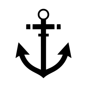 Black Anchor Icon - Nautical Design Element