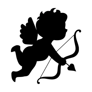 Silhouette Cupid Archer - Valentine's Day Icon