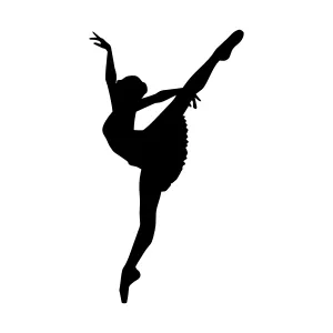 Ballet Dancer Silhouette - Elegant Black Figure