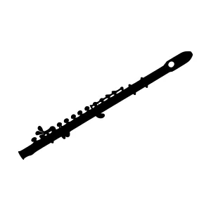 Black Flute Silhouette Vector Illustration