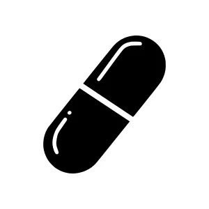 Black Pill Icon - Medical Symbol