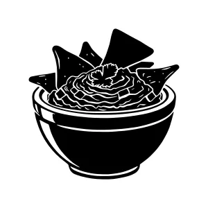 Black & White Hummus Bowl with Tortilla Chips