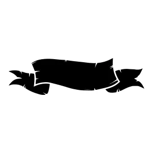 Black Ribbon Banner Graphic - Minimalist Design