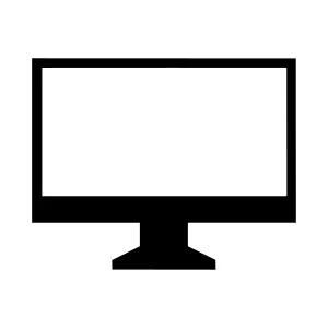 Computer Monitor Icon - Black Outline