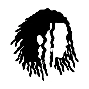 Black Hair Silhouette - Minimalist Design